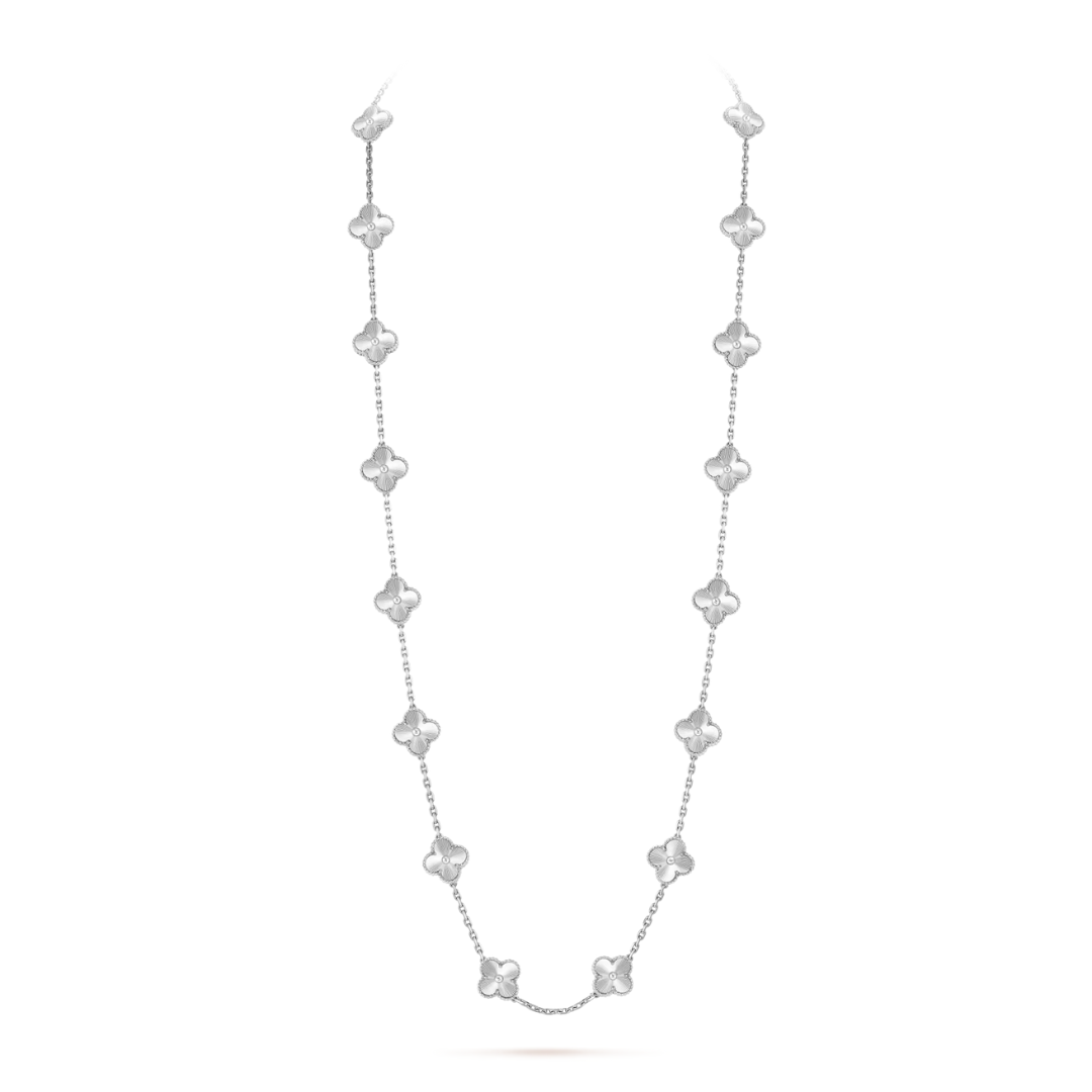 FLORAL CLOVER NECKLACE 20 MOTIFS - SILVER