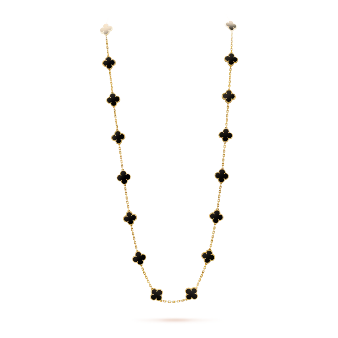 FLORAL CLOVER NECKLACE 20 MOTIFS - BLACK