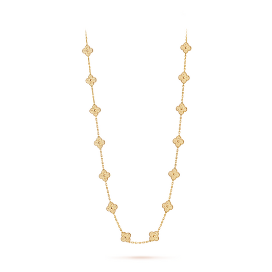 FLORAL CLOVER NECKLACE 20 MOTIFS - GOLD